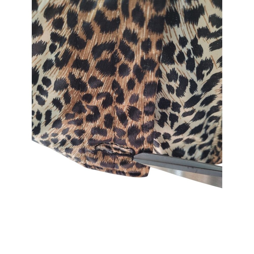 Vintage Jade of the East Jacket Leopard Print Pockets Button Light Weight - Picture 16 of 16